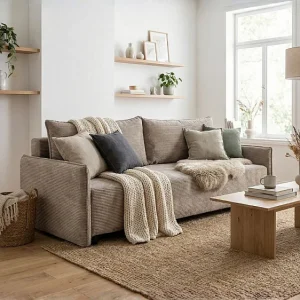 CORDO – 3-zitsbank met slaapfunctie 197×140 cm, stof Poso 3 bruin CORDO – 3-zitsbank met slaapfunctie 197×140 cm, stof Poso 3 bruin