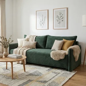 CORDO – 3-zitsbank met slaapfunctie 197×140 cm, stof Poso 14 groen CORDO – 3-zitsbank met slaapfunctie 197×140 cm, stof Poso 14 groen