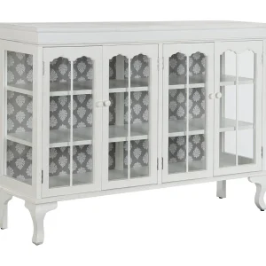 Buffetglas van vurenhout 142,5 x 40,5 x 101,5 cm, wit