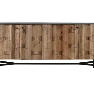Buffetkast van acaciamarmer 175x40x76 cm, zwart Buffetkast van acaciamarmer 175x40x76 cm, zwart