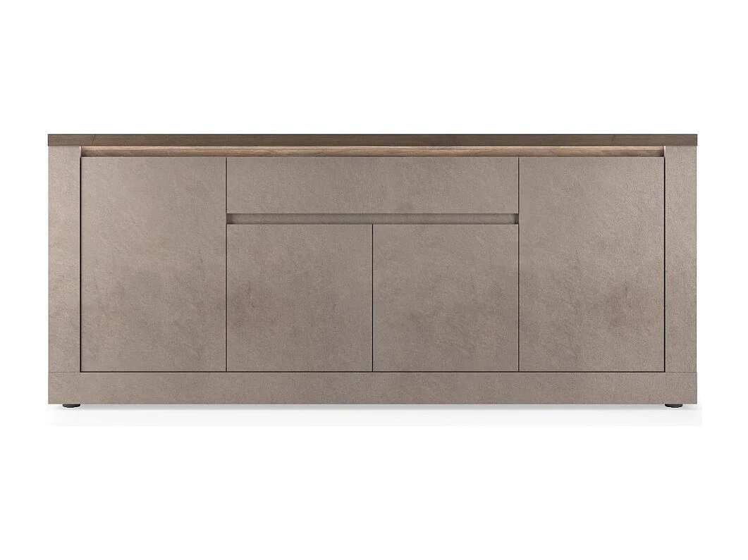 Buffet SASHA – 4 deuren, 1 lade en LED – Brons en houten bovenblad Mercurius