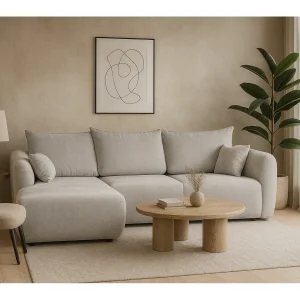 DALLAS – Hoekbank met slaapfunctie links 255×165 cm, stof Raven 06 lichtgrijs DALLAS – Hoekbank met slaapfunctie links 255×165 cm, stof Raven 06 lichtgrijs