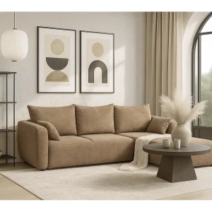 DALLAS – Hoekbank met slaapfunctie rechts 255×165 cm, stof Raven 30 beige DALLAS – Hoekbank met slaapfunctie rechts 255×165 cm, stof Raven 30 beige