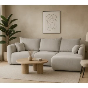 DALLAS – Hoekbank met slaapfunctie rechts 255×165 cm, stof Raven 06 lichtgrijs DALLAS – Hoekbank met slaapfunctie rechts 255×165 cm, stof Raven 06 lichtgrijs