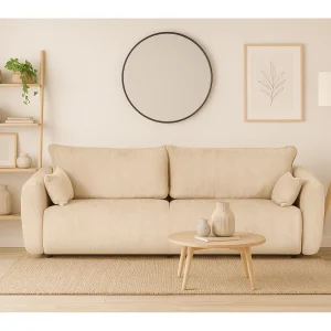 DALLAS – 3-zits slaapbank 238×90 cm, slaapoppervlak 140×196 cm, stof Raven 24 créme DALLAS – 3-zits slaapbank 238×90 cm, slaapoppervlak 140×196 cm, stof Raven 24 créme