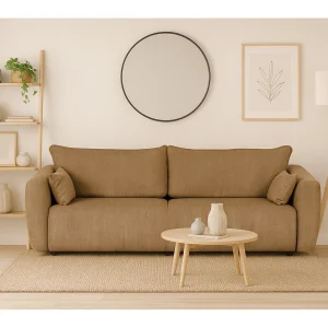 DALLAS – 3-zits slaapbank 238×90 cm, slaapoppervlak 140×196 cm, stof Raven 34 lichtbriun DALLAS – 3-zits slaapbank 238×90 cm, slaapoppervlak 140×196 cm, stof Raven 34 lichtbriun