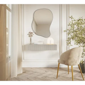 Consoletafel met lade – 90 cm – hangend – greige – VELDIO
