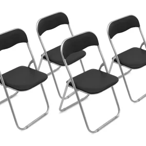 Dmora Opvouwbare Stoel Marbella Grijs, Set van 4: Gevoerde Stoelen, Tot 80 kg Dmora Opvouwbare Stoel Marbella Grijs, Set van 4: Gevoerde Stoelen, Tot 80 kg