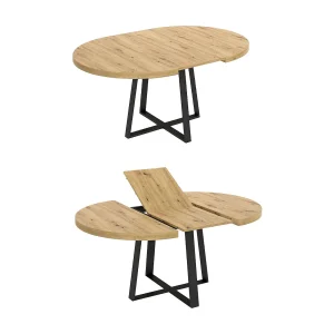 Dmora Uitschuifbare Tafel Casarola 110x158x77h cm Zwart, Uitschuifbaar 8 Stoelen, Centrale Uitbreidingsmechanisme Dmora Uitschuifbare Tafel Casarola 110x158x77h cm Zwart, Uitschuifbaar 8 Stoelen, Centrale Uitbreidingsmechanisme