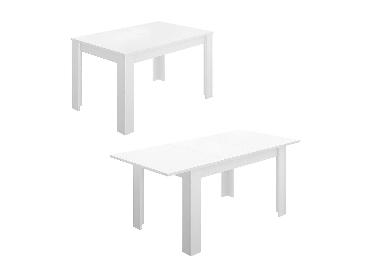 Dalice uitschuifbare tafel, Uitschuifbare console voor eetkamer, Opengaande keukentafel met verlengstuk, 140/190x90h78 cm, Glanzend wit