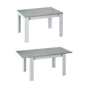 Dmora Uitschuifbare Tafel Midland 90x190x78 cm Wit, Verlengbaar 8 Zitplaatsen: Centrale Uitschuifmechanisme Dmora Uitschuifbare Tafel Midland 90x190x78 cm Wit, Verlengbaar 8 Zitplaatsen: Centrale Uitschuifmechanisme