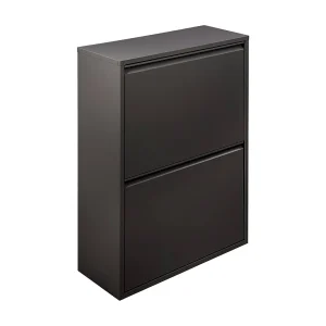Dmora Prullenbak Achros 25x60x92,5h cm Zwart Capaciteit 72 (18 per Bak) 4 Binnenbakken, Uitneembare Bak