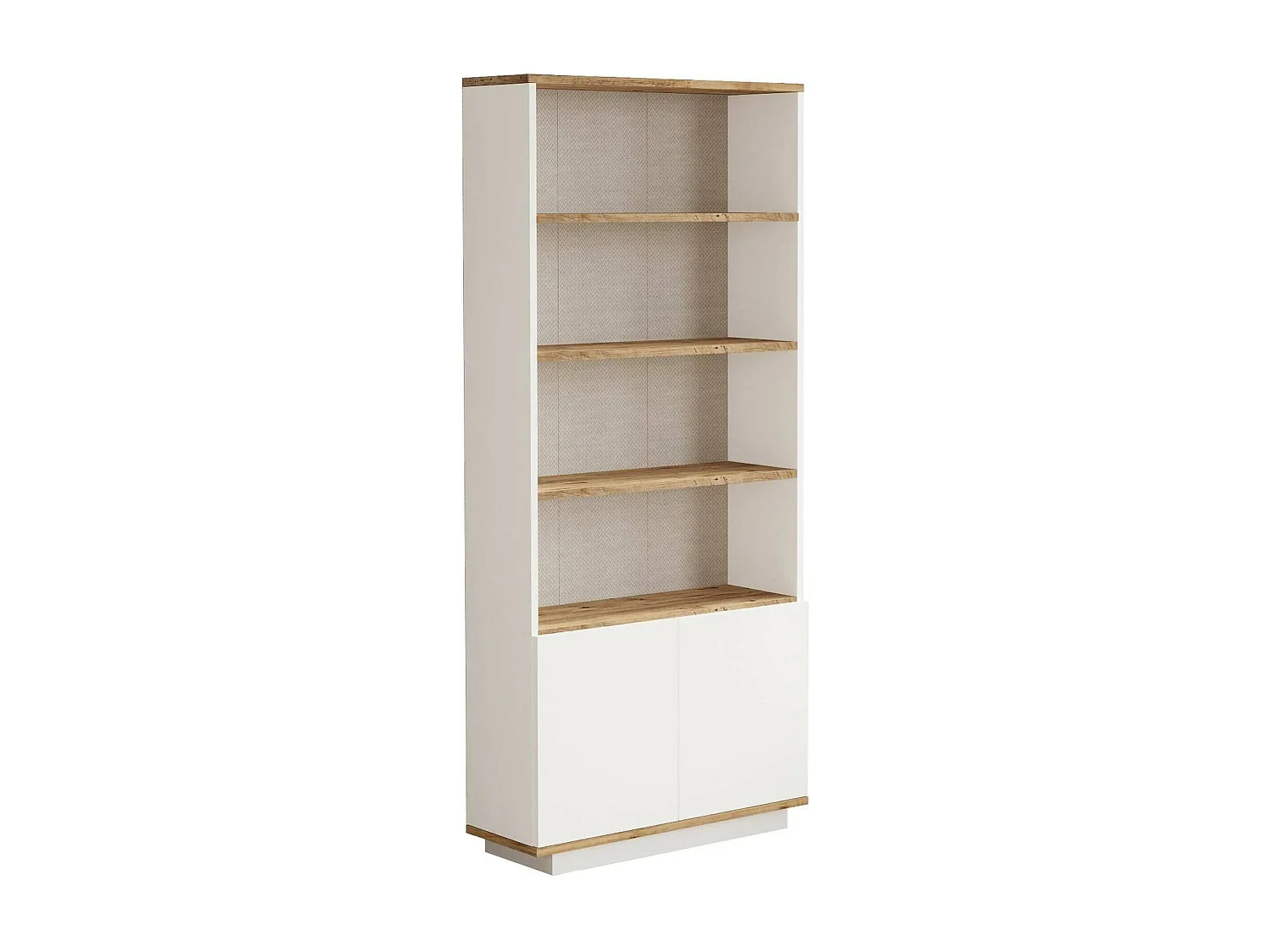 Dmartine Boekenkast, Kantoor Plank, Boekenkast, Bibliotheek, 75x27h168 cm, Eiken en Wit