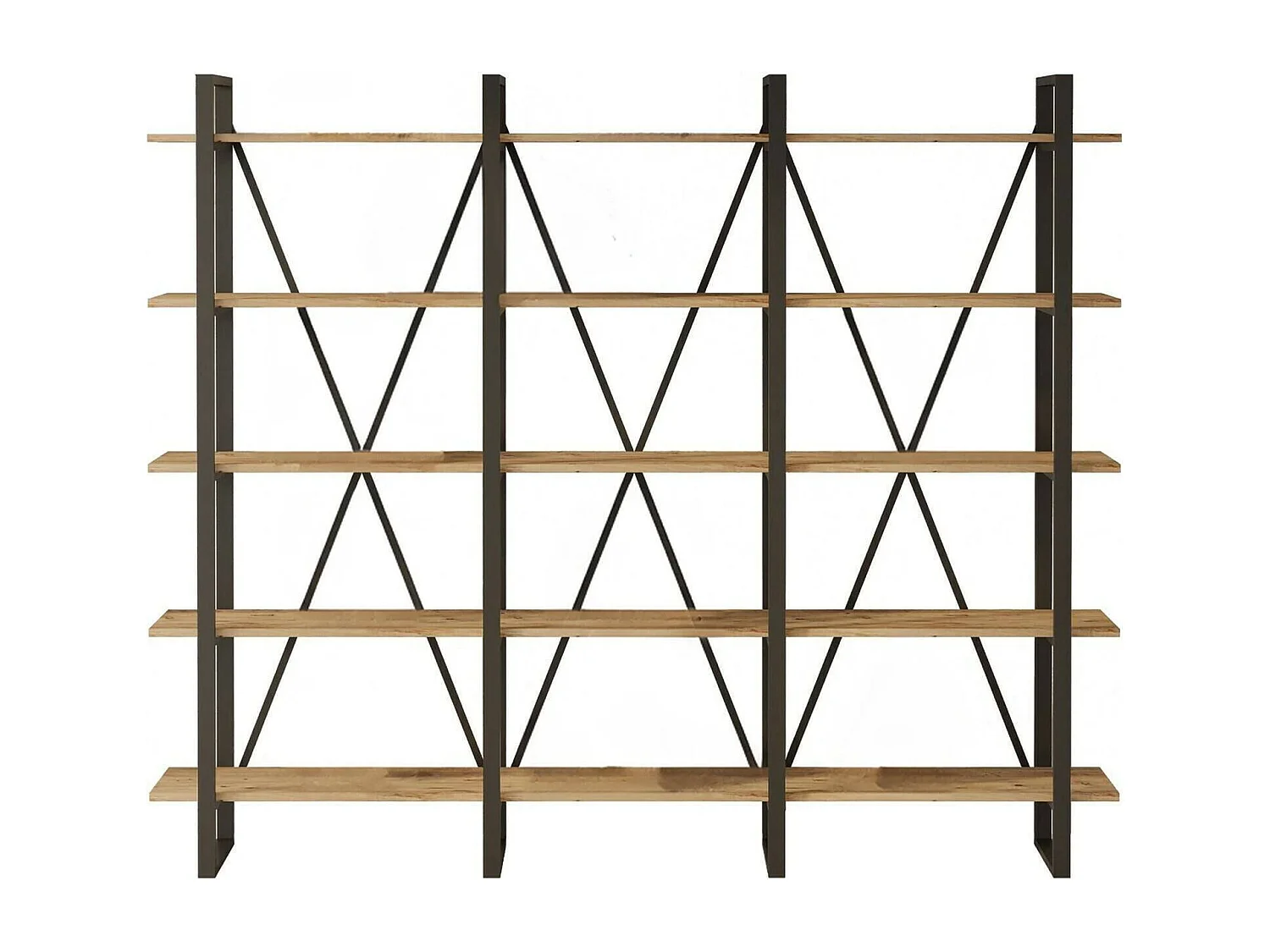 Dangelin Boekenkast, Kantoorplank, Boekenkast, Bibliotheek, 220x34h180 cm, Eik