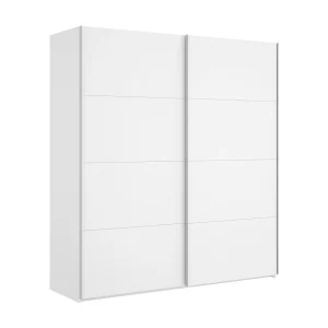 Dmarsic kledingkast, Kledinghanger voor slaapkamer, Kledingkast met 2 schuifdeuren, 180x65h204 cm, Wit Dmarsic kledingkast, Kledinghanger voor slaapkamer, Kledingkast met 2 schuifdeuren, 180x65h204 cm, Wit