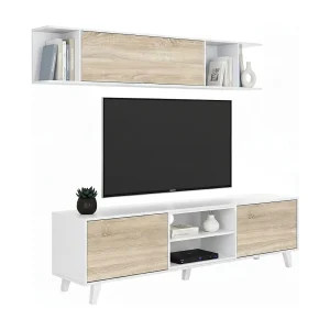 Dmora Wandmeubel Buffalo 41x180x51h cm Wit 6 Planken, Klapdeuren en Push-Pull, 3 Deuren Dmora Wandmeubel Buffalo 41x180x51h cm Wit 6 Planken, Klapdeuren en Push-Pull, 3 Deuren