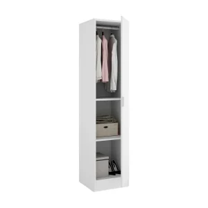 Dmora Kledingkast 1 deur Cusna 52x184h cm Wit Kledingrek 2 Planken, Een Deur Dmora Kledingkast 1 deur Cusna 52x184h cm Wit Kledingrek 2 Planken, Een Deur