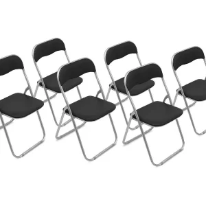 Dmora Klapstoel Marbella Grijs 6 Stoelen, Gevoerd, Belastbaar tot 80 kg