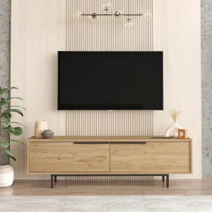 Moderne Bruin Houten TV-meubel "Calvin" – 160 x 35 x 45 cm – Elegant Ontwerp