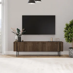 Moderne Houten TV-standaard "Herman" – Bruin – 160 x 31 x 45 cm – Elegant Ontwerp