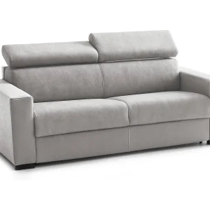 Daame Slaapbank, 2-zitsbank, 100% Made in Italy, Woonkamerbank met draaibare opening, met verstelbare hoofdsteunen en slanke armleuningen, 160x95h85 cm, Grijs Daame Slaapbank, 2-zitsbank, 100% Made in Italy, Woonkamerbank met draaibare opening, met verstelbare hoofdsteunen en slanke armleuningen, 160x95h85 cm, Grijs