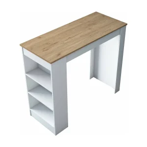 Vaste tafel Assan, 2 zitplaatsen, 120x50x100h cm notenbruin, rechthoekig, kleurverloop, noten frame Vaste tafel Assan, 2 zitplaatsen, 120x50x100h cm notenbruin, rechthoekig, kleurverloop, noten frame