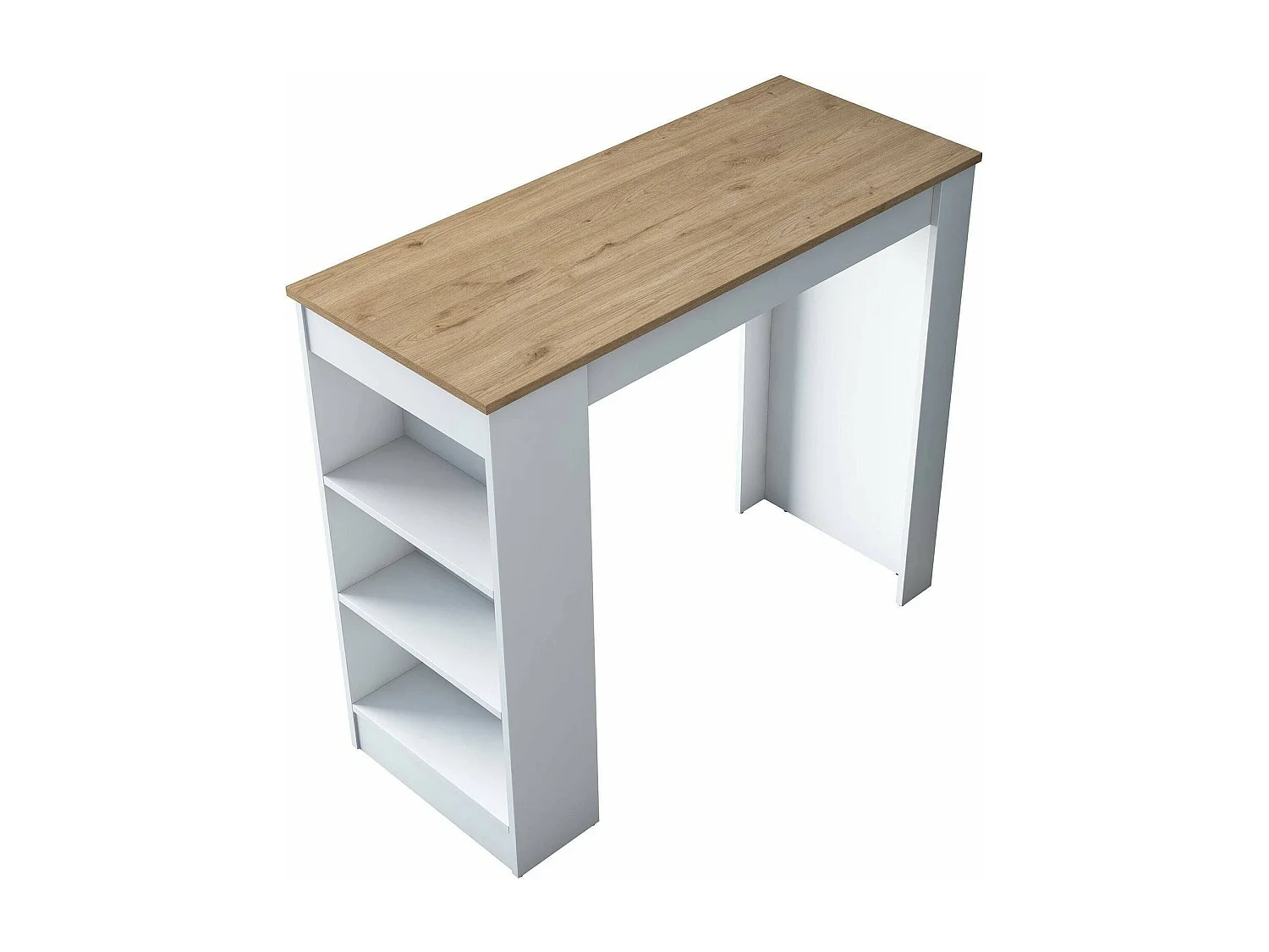 Vaste tafel Assan, 2 zitplaatsen, 120x50x100h cm notenbruin, rechthoekig, kleurverloop, noten frame