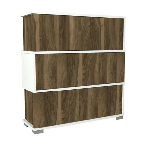 Dgallopp Schoenenrek, Schoenenkast, Multifunctionele Entreekast, Schoeiselkast, 90x30h93 cm, Wit en Walnoot Dgallopp Schoenenrek, Schoenenkast, Multifunctionele Entreekast, Schoeiselkast, 90x30h93 cm, Wit en Walnoot