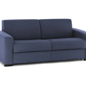 Dabaida slaapbank, grote 2-zitsbank, 100% Made in Italy, woonkamerbank met draaibare opening, in gewatteerde stof, met slanke armleuningen, 180x95h90 cm, Blauw Dabaida slaapbank, grote 2-zitsbank, 100% Made in Italy, woonkamerbank met draaibare opening, in gewatteerde stof, met slanke armleuningen, 180x95h90 cm, Blauw
