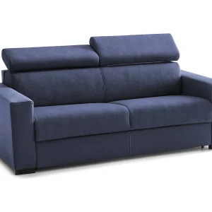 Daara slaapbank, 3-zitsbank, 100% Made in Italy, woonkamerbank met draaibare opening, met verstelbare hoofdsteunen en slanke armleuningen, 200x95h85 cm, Blauw Daara slaapbank, 3-zitsbank, 100% Made in Italy, woonkamerbank met draaibare opening, met verstelbare hoofdsteunen en slanke armleuningen, 200x95h85 cm, Blauw