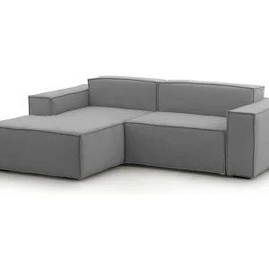 Dkivil vaste bank, 2-zits modulaire bank met linker schiereiland, 100% Made in Italy, Moderne stoffen bank, 220x170h70 cm, Grijs Dkivil vaste bank, 2-zits modulaire bank met linker schiereiland, 100% Made in Italy, Moderne stoffen bank, 220x170h70 cm, Grijs
