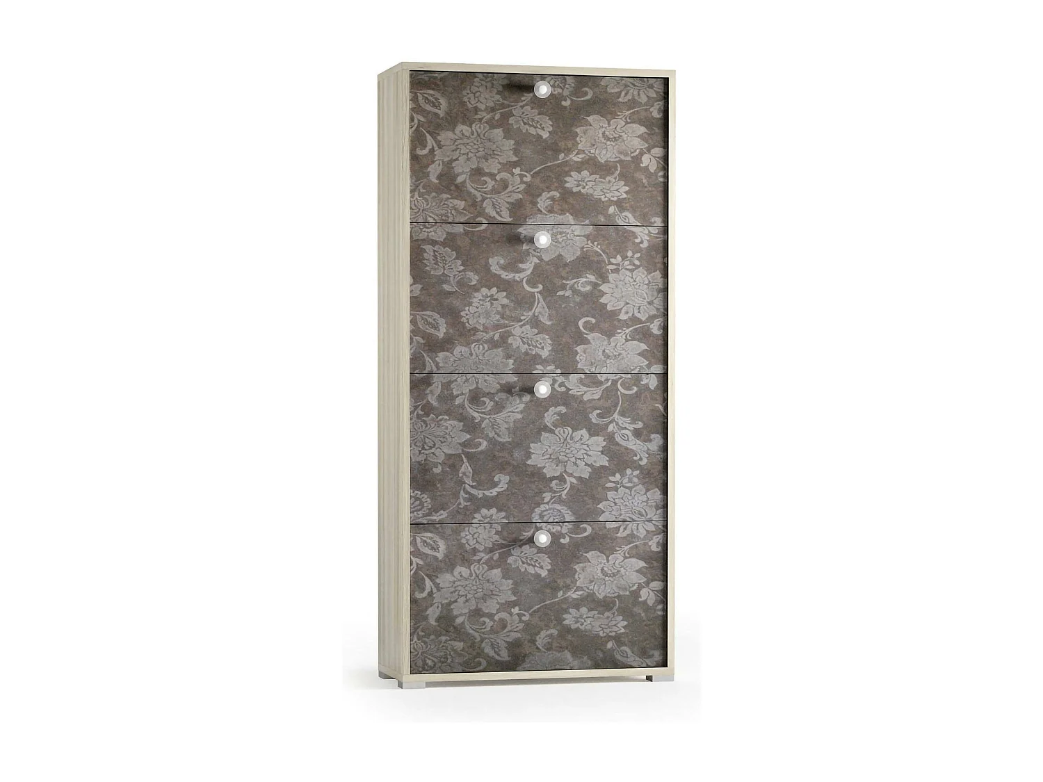 Dmora Schoenenkast Roze 28x67x147h cm Bruin Elm 24 Paar 8 Vakjes, Schoenenkast 4 Deuren Made in Italy