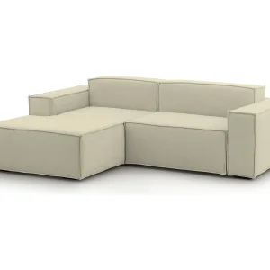 Dkivil vaste bank, 2-zits modulaire bank met linkerschiereiland, 100% Made in Italy, Moderne stoffen bank, 220x170h70 cm, Beige Dkivil vaste bank, 2-zits modulaire bank met linkerschiereiland, 100% Made in Italy, Moderne stoffen bank, 220x170h70 cm, Beige