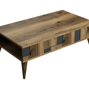 Dminut-sattafel, koffietafel, banktafel, woonkamerplank, 105x60h38 cm, walnoot en antraciet Dminut-sattafel, koffietafel, banktafel, woonkamerplank, 105x60h38 cm, walnoot en antraciet