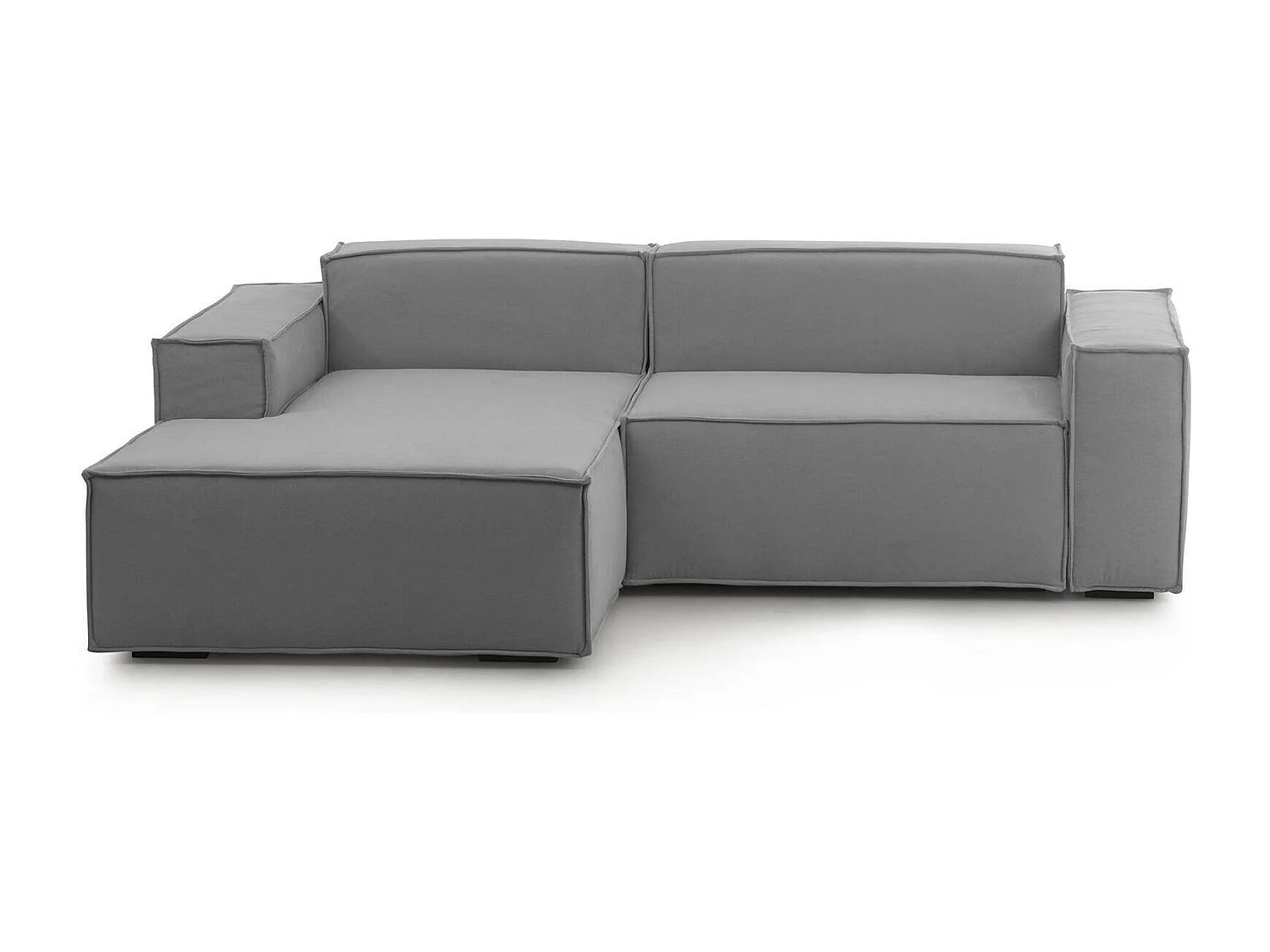 Talamo Italia Vaste Bank met Chaiselongue Daniela 170x240 cm Grijs Afneembaar Modulair Oekotex Gecertificeerd, Wasbaar Gemaakt in Italië