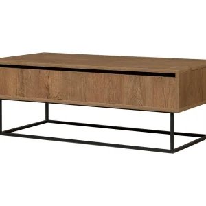 Dboc-safeltafel, koffietafel, banktafel, woonkamerplank, 120x60h43 cm, walnoot en zwal