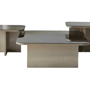 Dpangraz-saaltafel, koffietafel, banktafel, woonkamerplank, 80x80h40 cm, Tortora en Fumè Dpangraz-saaltafel, koffietafel, banktafel, woonkamerplank, 80x80h40 cm, Tortora en Fumè
