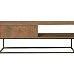 Dbellod Salontafel, Salontafel, Sofa Review Rack,Woonkamerplank, 120x60h43 cm, Walnoot en Zwart