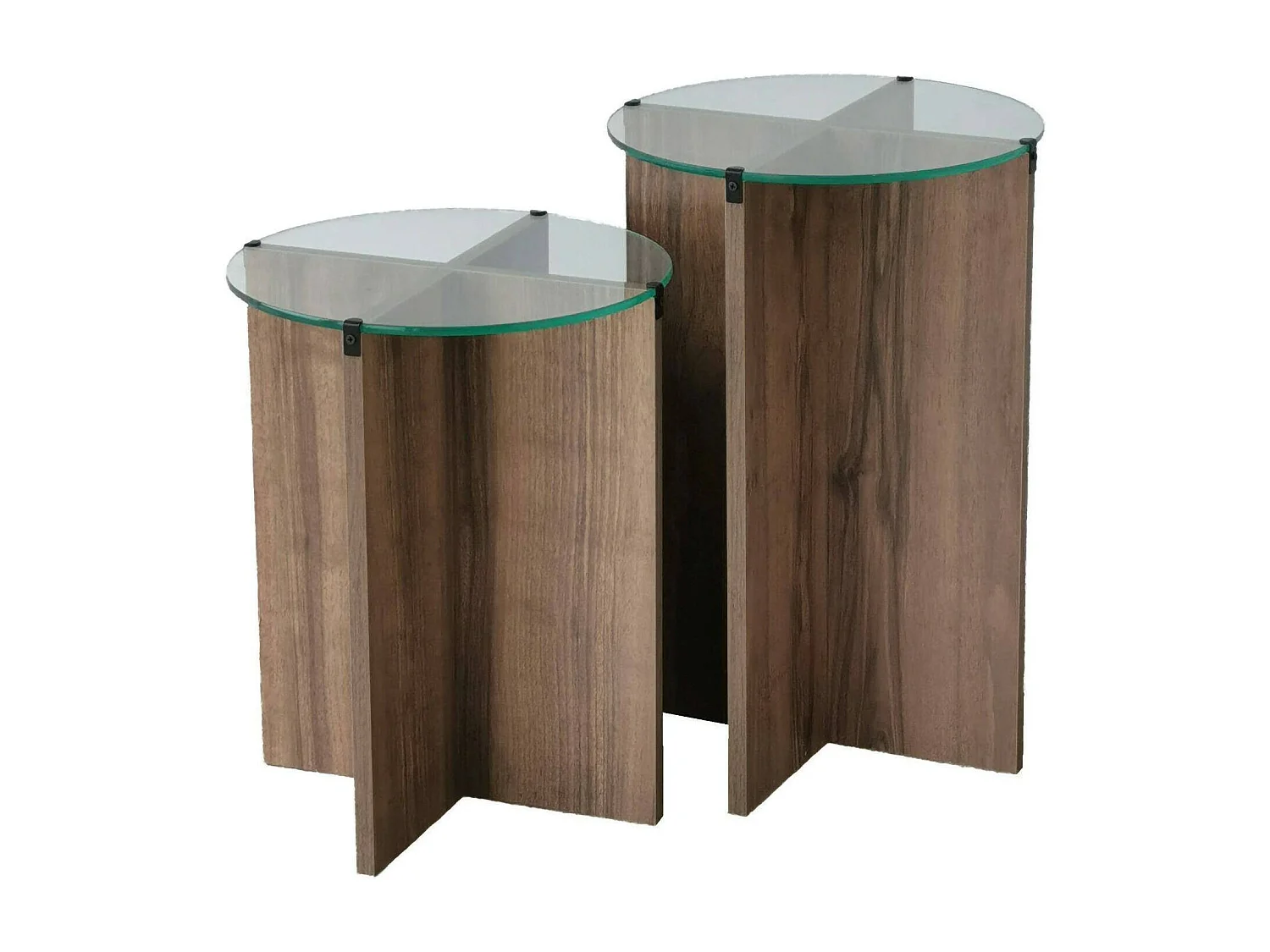 Salontafel Ballabio, tijdschriftenhouder, 40x40x60h cm notenbruin, rechthoekig, kleurverloop, notenframe