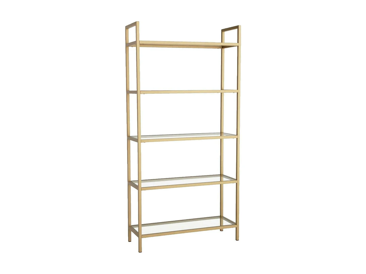 Diannell boekenkast, kantoorplank, boekenkast, bibliotheek, 80x30h165 cm, goud