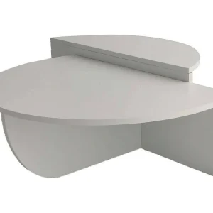 Dgiarett-saalontafel, koffietafel, bankrek, woonkamerplank, 90x90h35 cm, wit