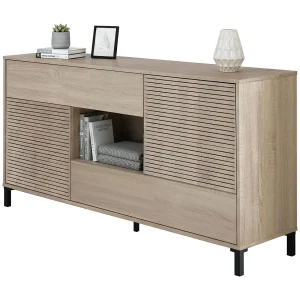 Dndo dressoir, Modern dressoir met 2 deuren, Woonkamerbuffet, TV-kast, Dressoir met poten voor woonkamer, 151x41h80 cm, Eiken Dndo dressoir, Modern dressoir met 2 deuren, Woonkamerbuffet, TV-kast, Dressoir met poten voor woonkamer, 151x41h80 cm, Eiken