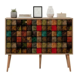 Dpavarin Dressoir, Woonkamer Buffet, DressoirWoonkamer, Keukenkast, 120x36h90 cm, Eiken en Veelkleurig Dpavarin Dressoir, Woonkamer Buffet, DressoirWoonkamer, Keukenkast, 120x36h90 cm, Eiken en Veelkleurig