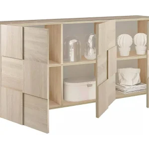 Dbae dressoir, Woonkamerbuffet, Woonkamerdressoir, Keukenkast, Made in Italy, 181×43 h84 cm, Eiken Dbae dressoir, Woonkamerbuffet, Woonkamerdressoir, Keukenkast, Made in Italy, 181×43 h84 cm, Eiken