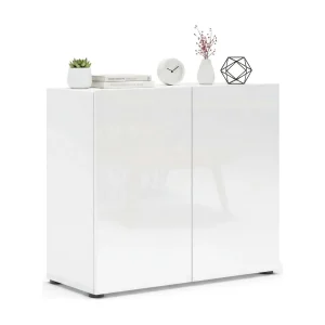 Dfaticant dressoir, Woonkamerbuffet, Woonkamer, Keukenkast, Made in Italy, 90x38h79 cm, Glanzend wit Dfaticant dressoir, Woonkamerbuffet, Woonkamer, Keukenkast, Made in Italy, 90x38h79 cm, Glanzend wit