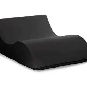 Dabbes opklapbed, Poef om te bouwen tot tweepersoonsbed, 100% Made in Italy, Poef om te bouwen tot chaise longue in eco-leer, 100x200h70 cm, Zwart