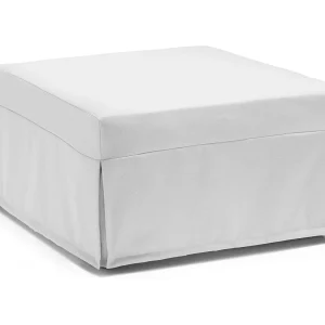 Dabay opklapbed, Poef om te bouwen tot een eenpersoonsbed, 100% Made in Italy, Poef in woonkamerstof, 80x80h45 cm, Wit Dabay opklapbed, Poef om te bouwen tot een eenpersoonsbed, 100% Made in Italy, Poef in woonkamerstof, 80x80h45 cm, Wit