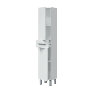 Dmora Wilmington Kolomkast 31x35x182 cm Wit Glanzend 2 Planken, 1 Lade, 2 Deuren Dmora Wilmington Kolomkast 31x35x182 cm Wit Glanzend 2 Planken, 1 Lade, 2 Deuren
