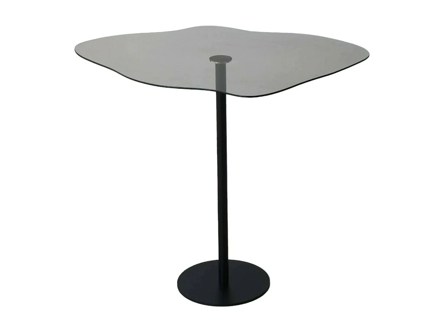 Salontafel/eettafel, rookeffect, 60x45x50h cm, zwart, speelse vorm, rookkleurig blad met kleurverloop