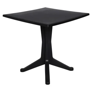 Dmora Buiten Tafeltje Trani 70x70x72h cm Zwart Antraciet 6 Personen Waterdicht, Vast Buiten Tafeltje Made in Italy